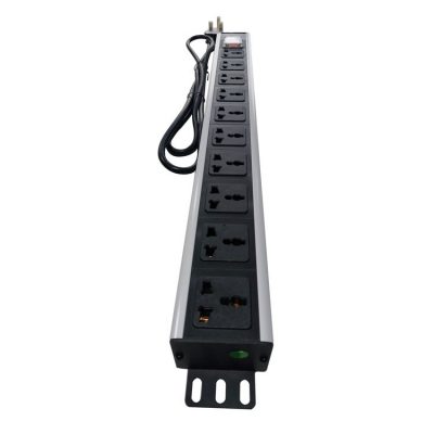 1.5U, 10 Way, 220V-250V, 13A, Universal PDU, UK Plug, 2m Cable, With Switch & Overload Protection